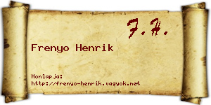 Frenyo Henrik névjegykártya